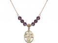  5-Way/Holy Spirit Medal Birthstone Necklace Available in 15 Colors 
