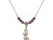  Praying Girl Medal Birthstone Necklace Available in 15 Colors 