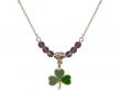  Shamrock Medal Birthstone Necklace Available in 15 Colors 