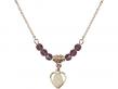  St. Ann Medal Birthstone Necklace Available in 15 Colors 