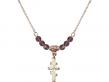  Greek Orthodox Cross Medal Birthstone Necklace Available in 15 Colors 