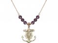  Anchor Crucifix Medal Birthstone Necklace Available in 15 Colors 