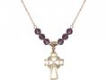  Shamrock Cross Medal Birthstone Necklace Available in 15 Colors 