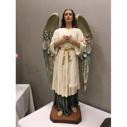  Angel Adorer Statue in Resin/Marble Composite - 36\"H 