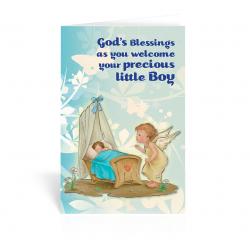  GODS BLESSINGS AS YOU WELCOME YOUR PRECIOUS BOY GREETING CARD (10 PC) 