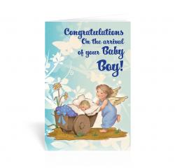  CONGRATULATIONS ON THE ARRIVAL OF YOUR BABY BOY GREETING CARD (10 PC) 