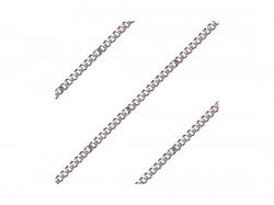  Sterling Silver - Rhodium Finished Curb Endless Chain - Carded 