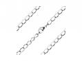  Sterling Silver - Rhodium Finished Light Open Curb Chain with Lobster Claw - Carded 