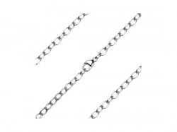  Sterling Silver - Rhodium Finished Light Open Cable Chain with Lobster Claw - Carded 