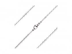  Sterling Silver - Rhodium Finished Lite Cable Chain with Lobster Claw - Carded 