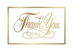  Gold Thank You Card 