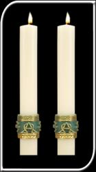  Celtic Imperial Paschal Side Candles 1 1/2\" x 12\" 