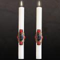  Complementing Altar Candles, Christ Victorious 2 x 17, Pair 