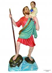  St. Christopher Statue in Resin/Marble Composite - 60\"H 