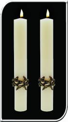  Crown of Thorns Paschal Side Candles 2\" x 12\" 