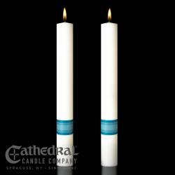  Complementing Altar Candles, Divine Mercy 1-1/2 x 17, Pair 