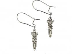  Sterling Silver Menorah/Star/Fish Dangle Earrings 