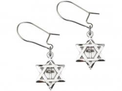  14kt Star of David w/Cross Dangle Earrings 