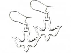  Sterling Silver Holy Spirit Dangle Earrings 