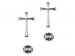  Sterling Silver Maltese Cross Earrings 