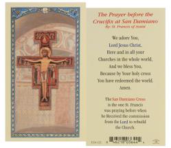  \"The Prayer Before the Crucifix at San Damiano\" Laminated Prayer/Holy Card (25 pc) 
