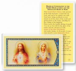  \"Prayer of Consecration to the Sacred Heart of Jesus & Mary\" Laminated Prayer/Holy Card (25 pc) 