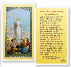  \"Our Lady of Fatima Novena Prayer\" Laminated Prayer/Holy Card (25 pc) 