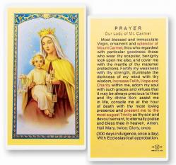  \"Prayer Our Lady of Mt. Carmel\" Laminated Prayer/Holy Card (25 pc) 