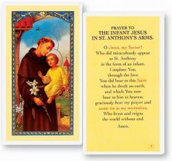  \"Prayer to the Infant Jesus in St. Anthony\'s Arms\" Laminated Prayer/Holy Card (25 pc) 