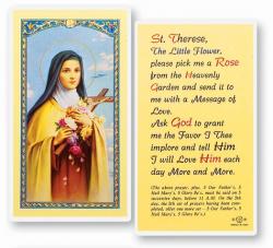  \"St. Therese, The Little Flower\" Laminated Prayer/Holy Card (25 pc) 