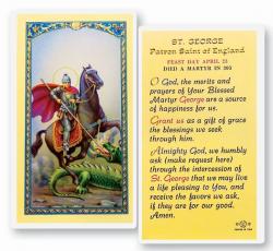  \"St. George Patron Saint of England\" Laminated Prayer/Holy Card (25 PC) 