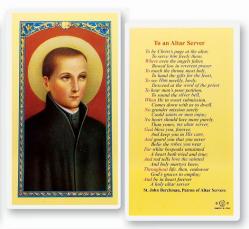  \"To An Altar Server, St. John Berchman\" Laminated Prayer/Holy Card (25 pc) 