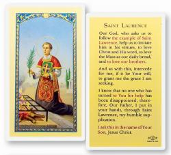  \"Saint Laurence\" Laminated Prayer/Holy Card (25 pc) 