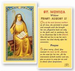  \"St. Monica, Widow\" Laminated Prayer/Holy Card (25 pc) 