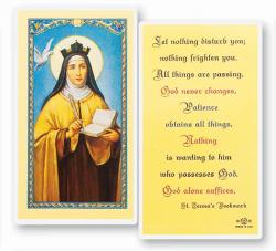  \"Let Nothing Disturb You\" Laminated Prayer/Holy Card (25 pc) 