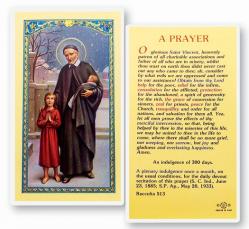  \"A Prayer, St. Vincent De Paul\" Laminated Prayer/Holy Card (25 pc) 