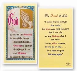  \"The Road of Life\" Laminated Prayer/Holy Card (25 pc) 
