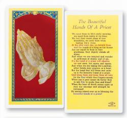  \"The Beautiful Hands of a Priest\" Laminated Prayer/Holy Card (25 pc) 