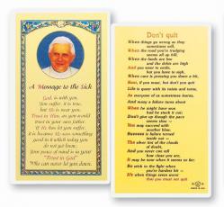  Pope Benedict \"Don\'t Quit\" Laminated Prayer/Holy Card (25 pc) 