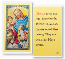  \"Jesus Loves Me\" Laminated Prayer/Holy Card (25 pc) 