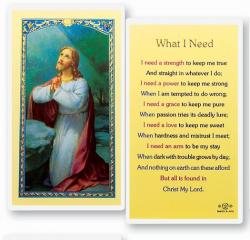  \"What I Need\" Laminated Prayer/Holy Card (25 pc) 