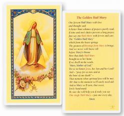  \"The Golden Hail Mary\" Laminated Prayer/Holy Card (25 pc) 