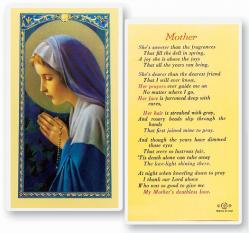  \"Mother\" Laminated Prayer/Holy Card (25 pc) 