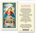  "Our Lady of the Most Blessed Sacrament" Laminated Prayer/Holy Card (25 pc) 