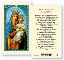  \"Our Lady of the Sacred Heart\" Laminated Prayer/Holy Card (25 pc) 