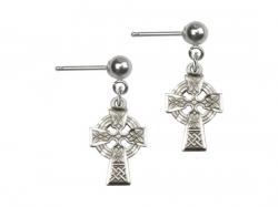  Sterling Silver Celtic Cross Post Earrings 