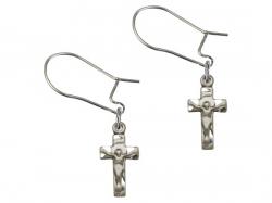  Gold Filled Crucifix Dangle Earrings 