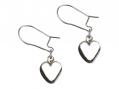  Sterling Silver Heart Charm Dangle Earrings 