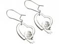  Sterling Silver Heart/Guardian Angel Dangle Earrings 