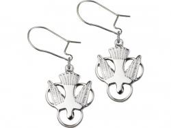  Sterling Silver Holy Spirit Dangle Earrings 